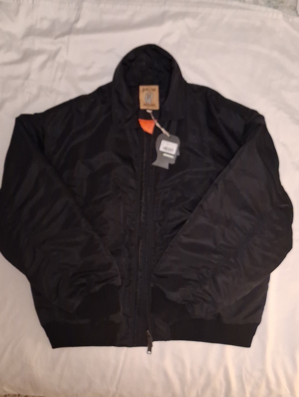 Brain Dead Black Bomber Jacket with Orange Trim